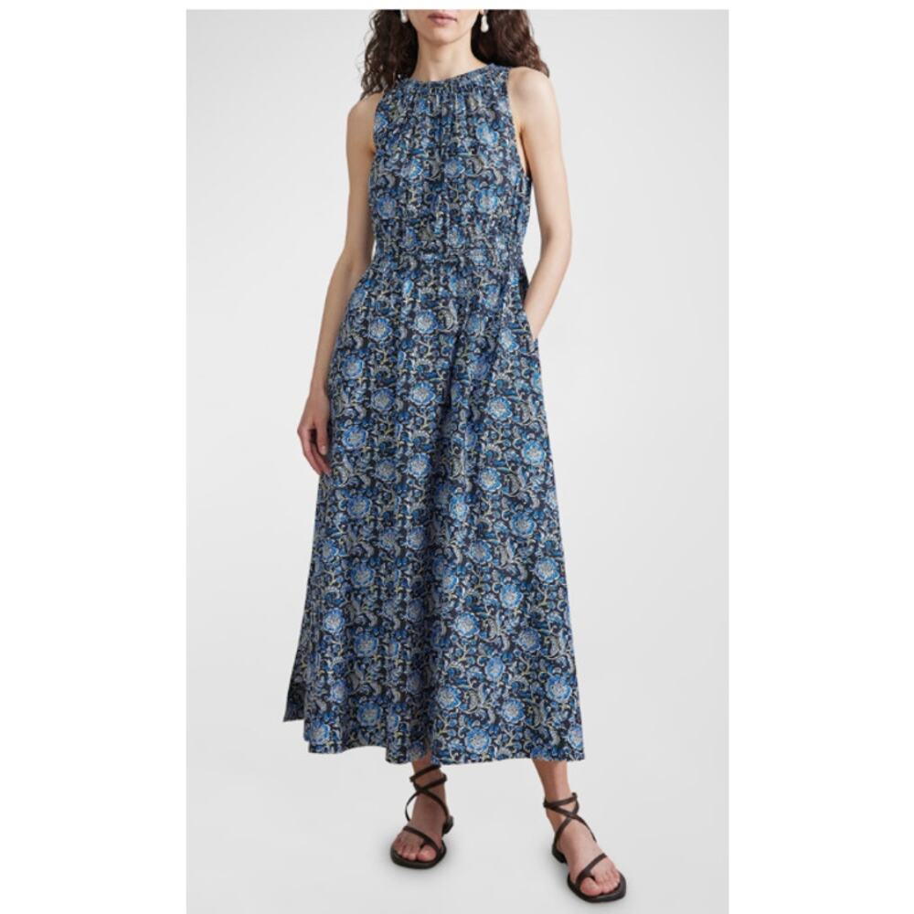 Apiece Apart Blue Printed Sleeveless Maxi Dress